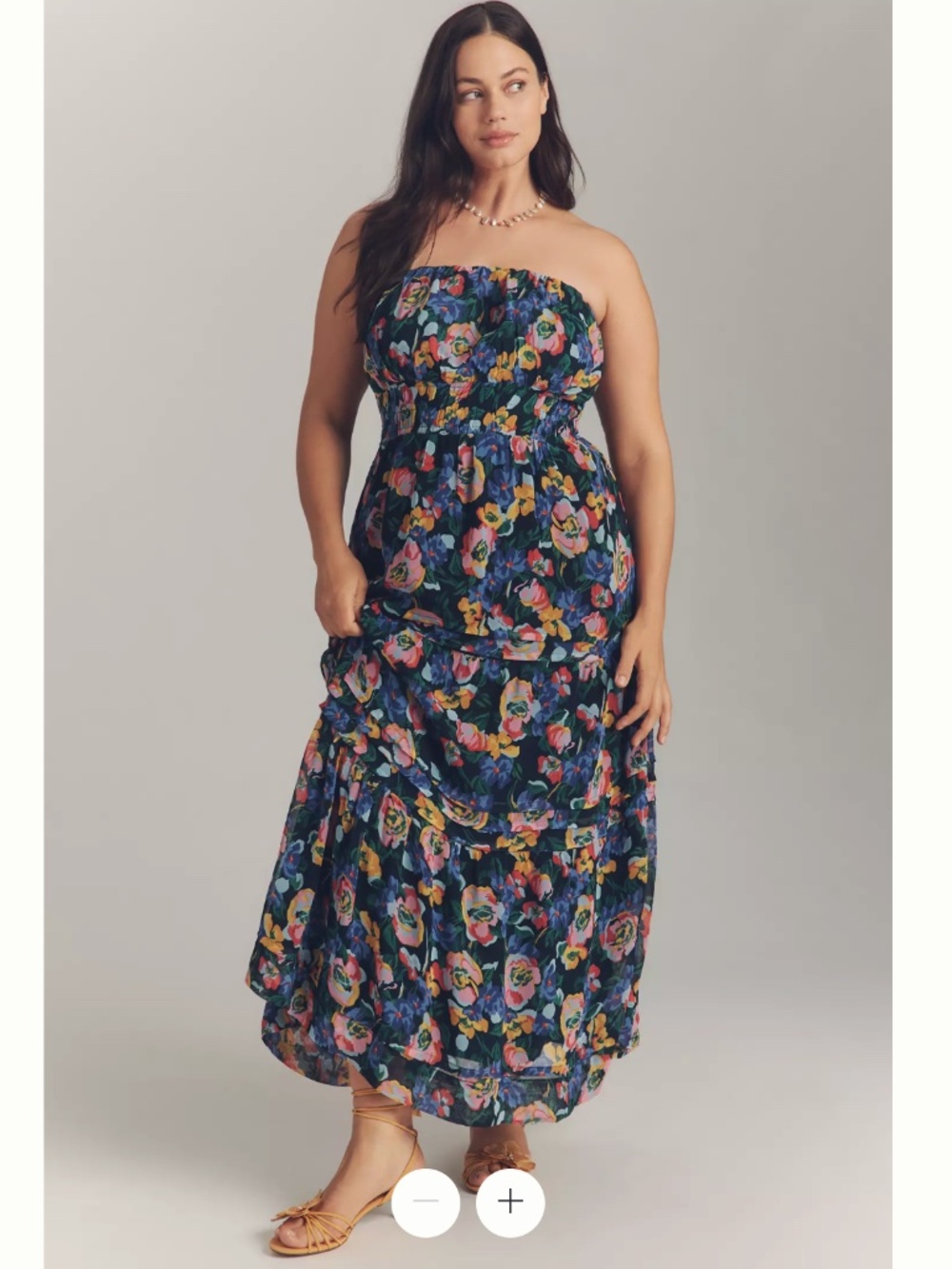 Anthropologie The Somerset Strapless Maxi Dress- size L